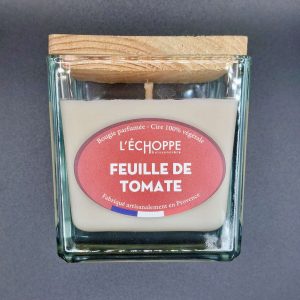 BOUGIE CARRÉ "FEUILLE DE TOMATE " DE L'ÉCHOPPE BUISSONIERE