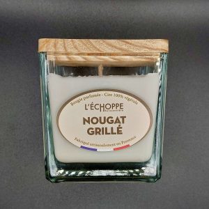 BOUGIE CARRÉ "NOUGAT GRILLÉ " DE L'ÉCHOPPE BUISSONIERE