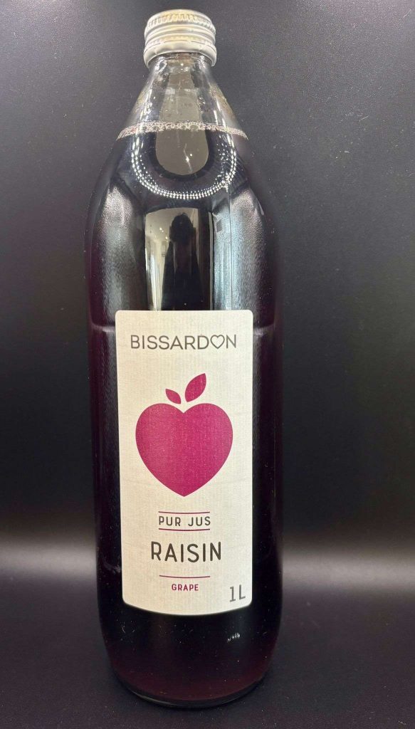 Jus de raisin artisanal de la marque Bissardon.