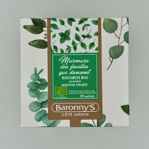 ROOIBOS BIO " MURMURE DES FEUILLES QUI DANSENT " AROMATISÉ MENTHE FRISÉE BARONNY'S COTÉ JARDIN