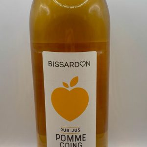 Jus de fruits pomme et coing de la marque Bissardon.