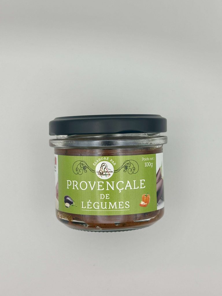 Préparation provençale de légumes La Cuisine de Manon aux saveurs méditerranéennes.