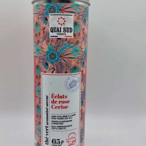 THÉ VERT EN VRAC AROMATISÉ SAVEUR ÉCLATS DE ROSE & CERISE QUAI SUD