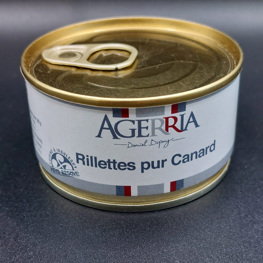 Rillettes pur canard Agerria à la texture fondante et au goût authentique.