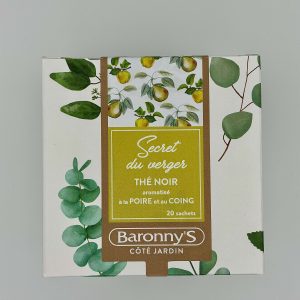THÉ NOIR " SECRET DU VERGER " AROMATISÉ A LA POIRE ET AU COING BARONNY'S COTÉ JARDIN