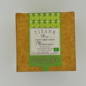TISANE BIO MINCEUR THE VERT ROMARIN MENTHE POIVRÉE VERVEINE CYNORRHODON HIBISCUS BARONNY'S BIEN ETRE