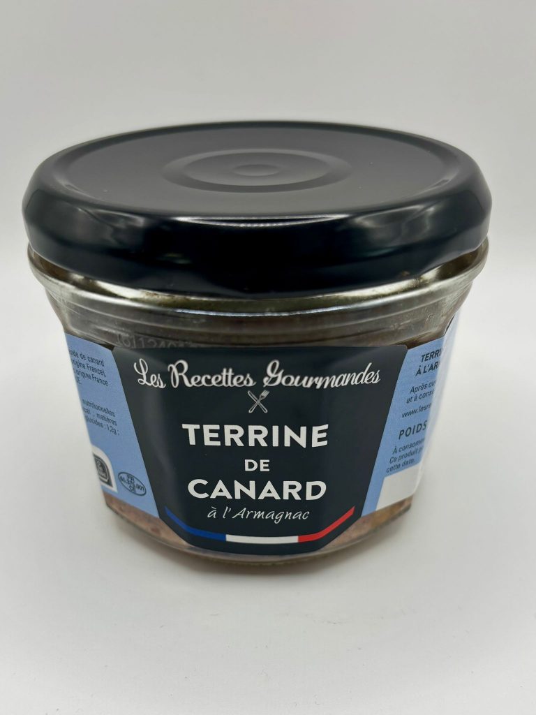 Terrine de canard à l’Armagnac de la marque Les Recettes Gourmandes.