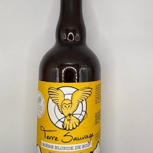 Bouteille de bière blonde Terre Sauvage de Bivouak, bière artisanale aux notes riches et naturelles