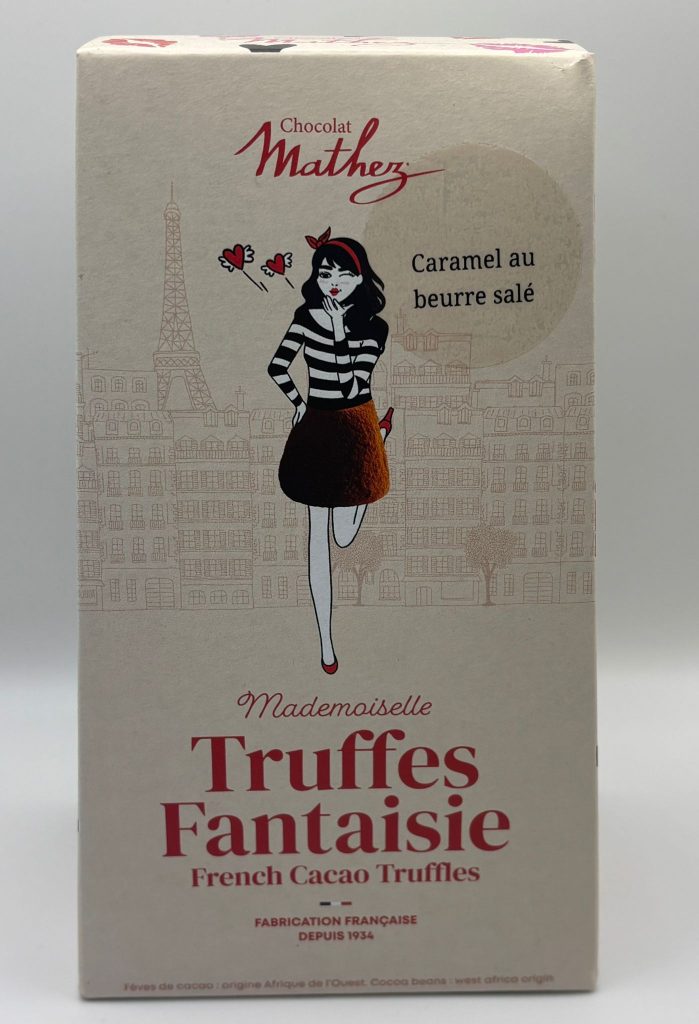 Truffes fantaisie au chocolat aux éclats de caramel au beurre salé de la marque Chocolat Mathez.