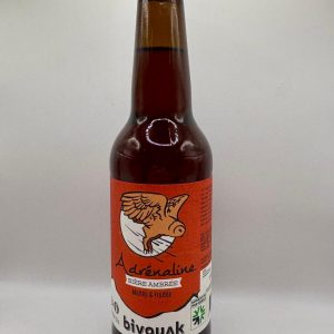 Bière ambrée Adrénaline 33 cL de la marque Bivouak.