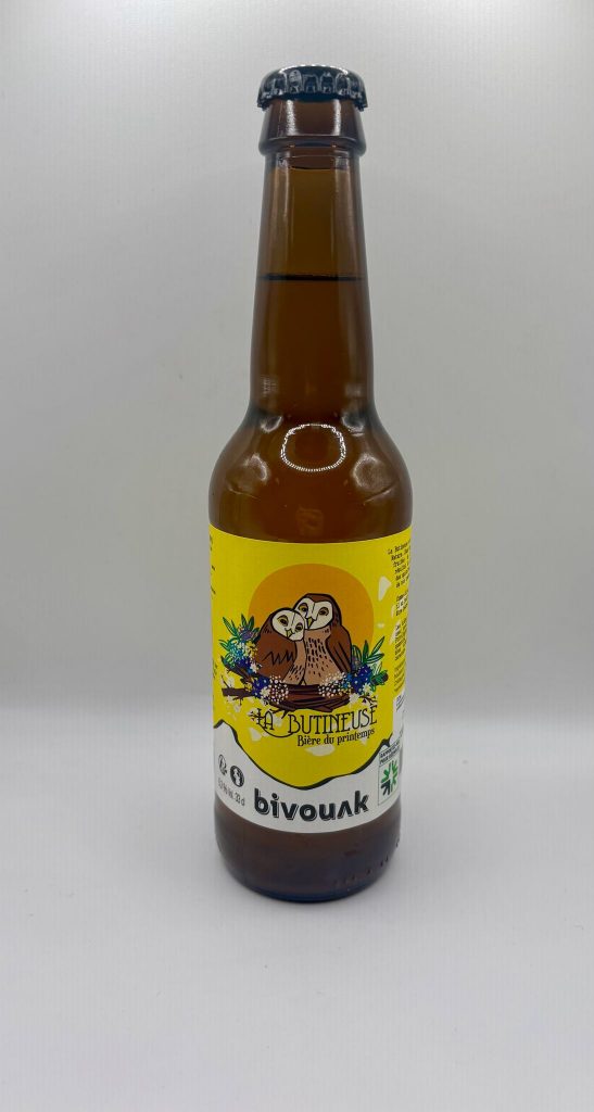 Bière du printemps La Butineuse 33 cl de la marque Bivouak.