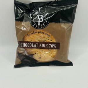 Sablé fourré au chocolat noir 70 %.