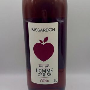 Jus de fruits pomme et cerise de la marque Bissardon.