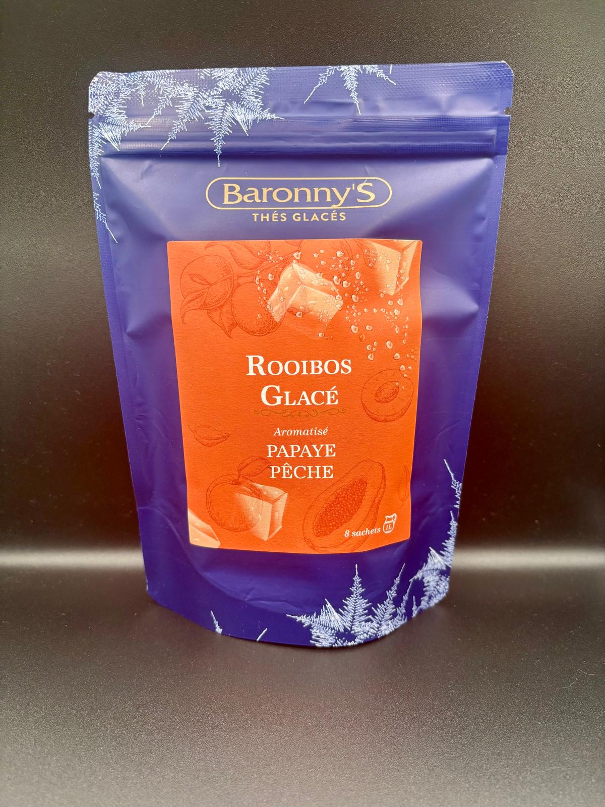 Rooibos glacé papaye pêche Barronny’s, une infusion fruitée et exotique.