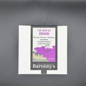 Boîte de thé Pays du Rohan de la marque Baronny’s, infusion raffinée inspirée de la Bretagne, idéale pour une pause gourmande